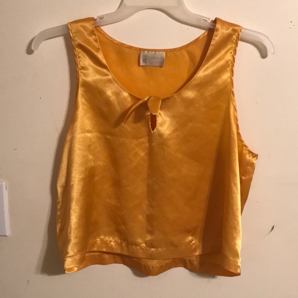 Yellow Crop Top/ Silk